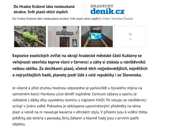  Svět plazů Hradec Králové článek v pdf